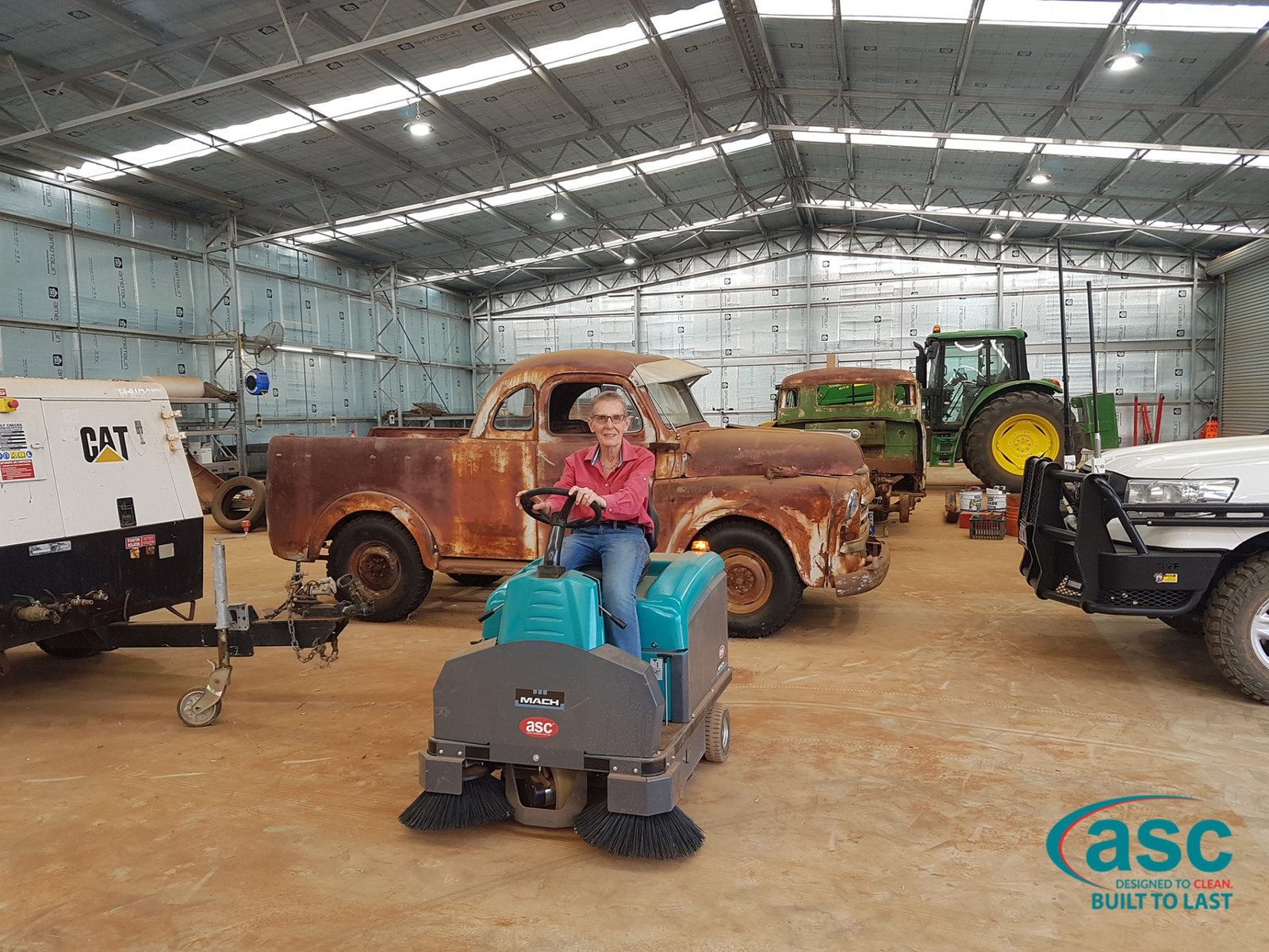 ASC Eureka M3 Sweeper At Tumbar Grazing's Farm Shed