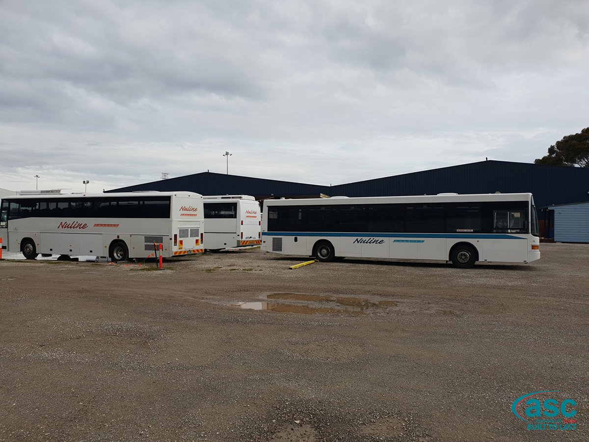 Buses Parked At Nuline Charter's Moorabbin East Facility