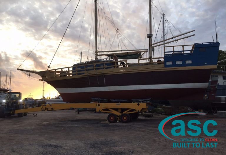 Pulling A Boat At Spot On Marine's Facility