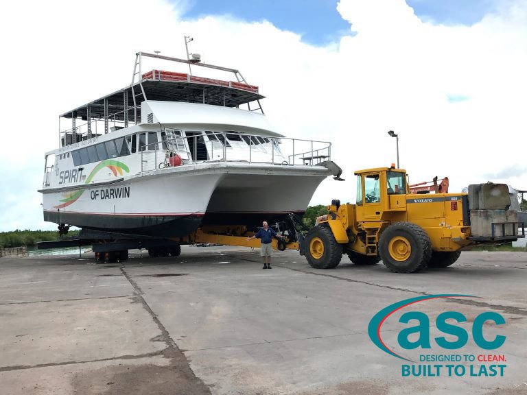 Pulling A Ferry Boat At Spot On Marine's Facility