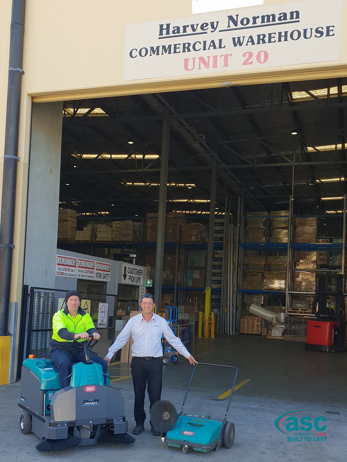 ASC Eureka M3 Sweeper At Harvey Norman's Distribution Center