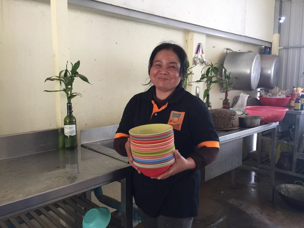 Sok Tha Helping In The Kitchen