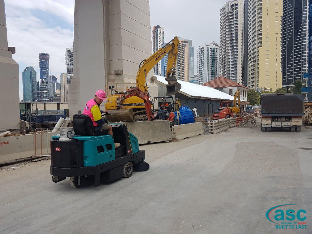 Construction Site Cleaning With ASC Sweeper