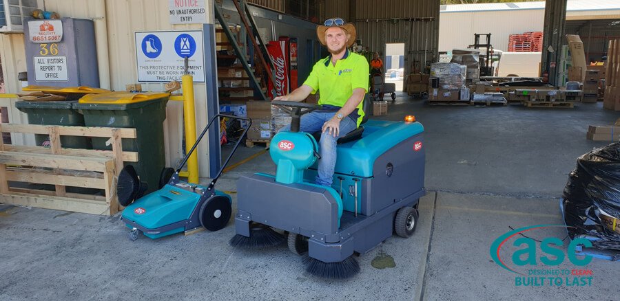 ASC MEP Dust Free Push Sweeper & Ex Fleet Battery Electric M3 Rider Sweeper 2