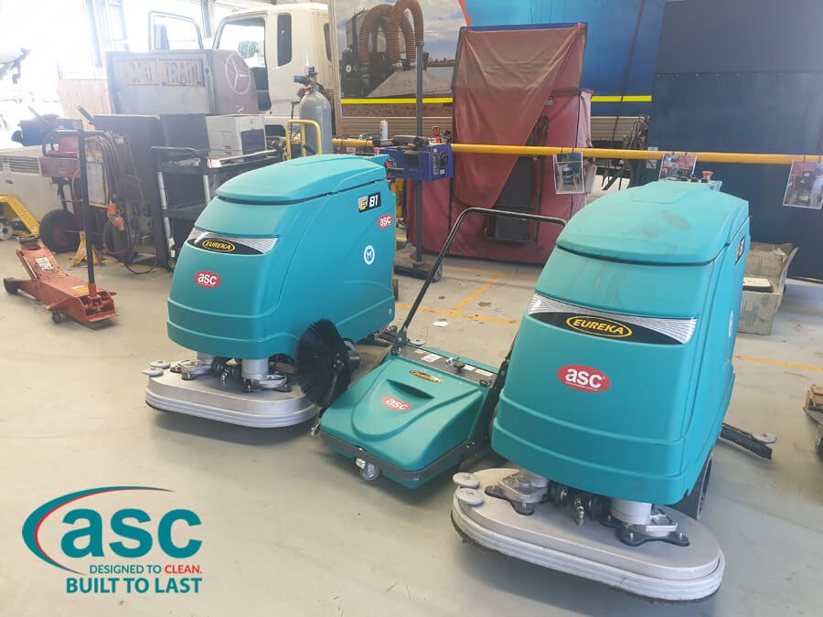 ASC Eureka E81 Floor Scrubber & ASC MEP Push Sweeper