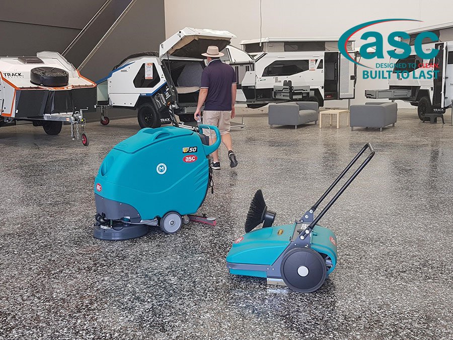 ASC MEP Push Sweeper & ASC E50 At Kratzmann Caravans